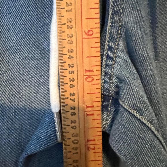 Forever 21 Blue Jean Joggers Womens Small Fitted Waist Relaxed Hips Oversized NE - Picture 5 of 12